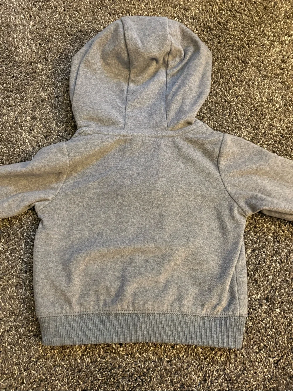 Carter's Gray Zip-up Hoodie with Red Plaid Lining and Tree Patch